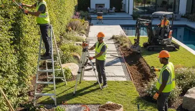 Fort Lauderdale, FL tree service crew designing a storm-ready landscape for a commercial property