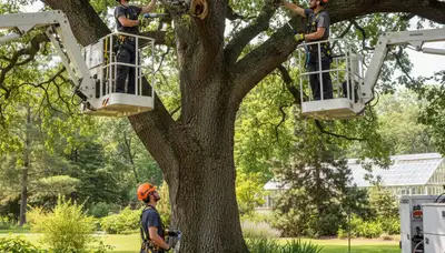 Fort Lauderdale arborist treating diseased tree for fungal infection and rot