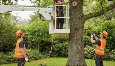 Fort Lauderdale arborist treating diseased tree for fungal infection and decline in FL