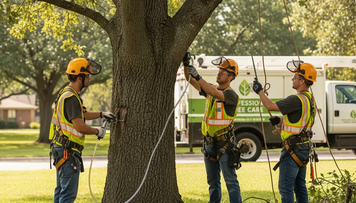 Fort Lauderdale, FL arborist treating diseased tree for fungal infection and decline