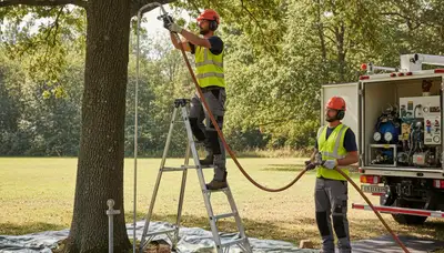 Arbor Tree Care fertilizing a healthy tree in Fort Lauderdale, FL for improved growth and care