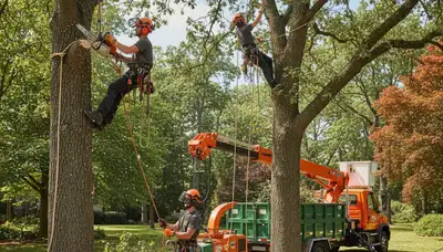 Fort Lauderdale arborist pruning a tree to improve health and safety in a residential landscape