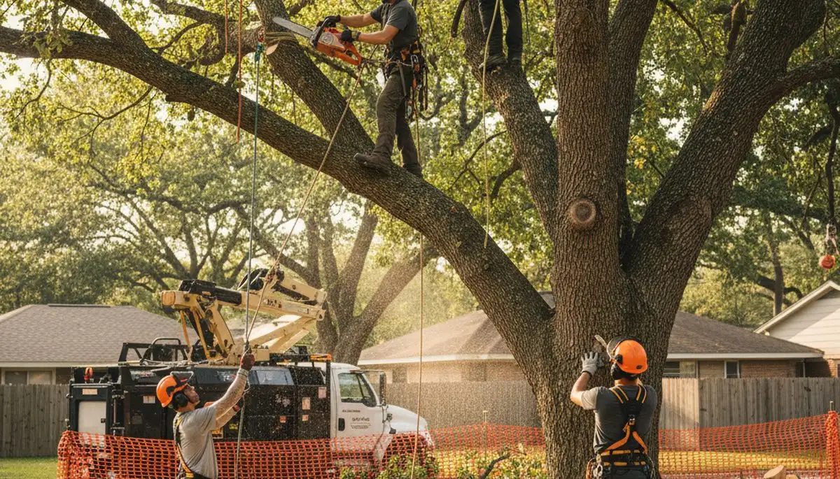 Fort Lauderdale, FL tree removal crew safely removing hazardous trees for local homeowners