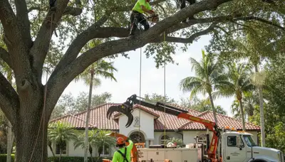 Tree service crew in Fort Lauderdale, FL removing a tree for safe, professional property care