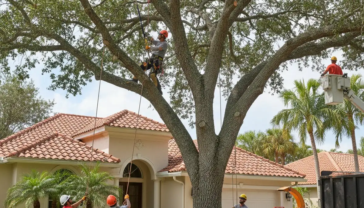 Tree service crew in Fort Lauderdale, FL performing professional tree removal and trimming