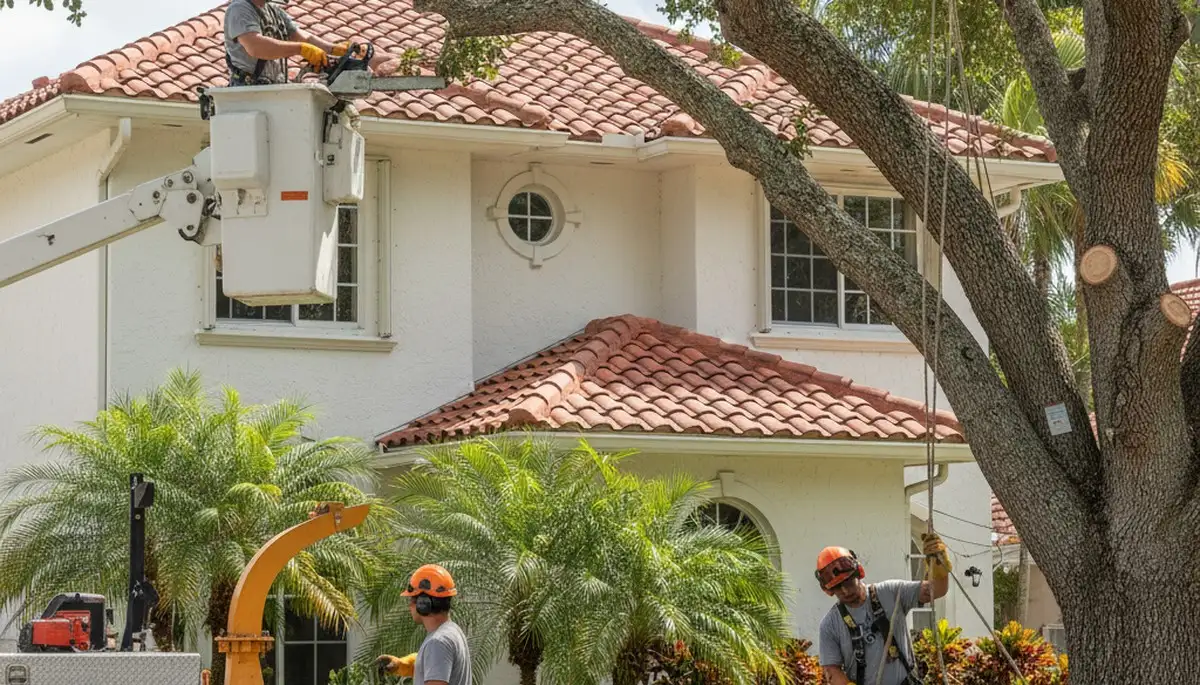 Tree service crew in Fort Lauderdale, FL performing professional tree removal and cleanup