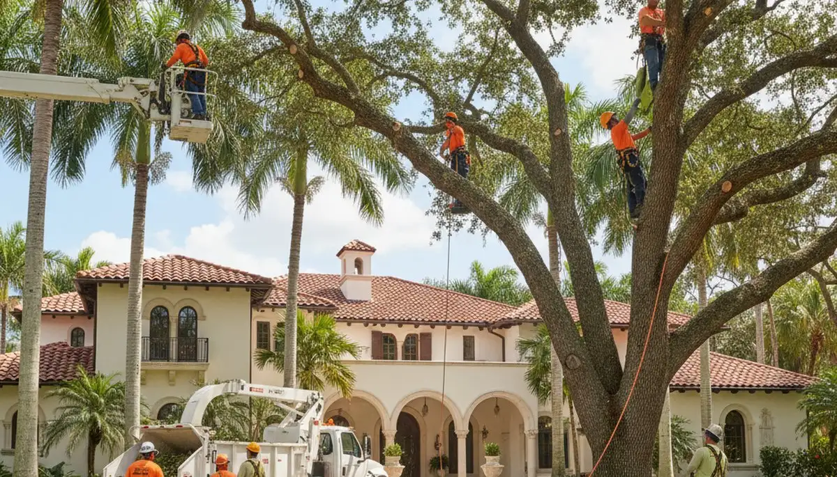 Tree removal crew servicing Fort Lauderdale, FL for safe tree care and property cleanup