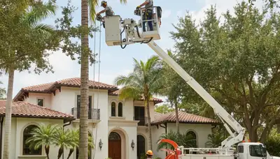 Tree service crew in Fort Lauderdale, FL providing professional tree removal and trimming on-site