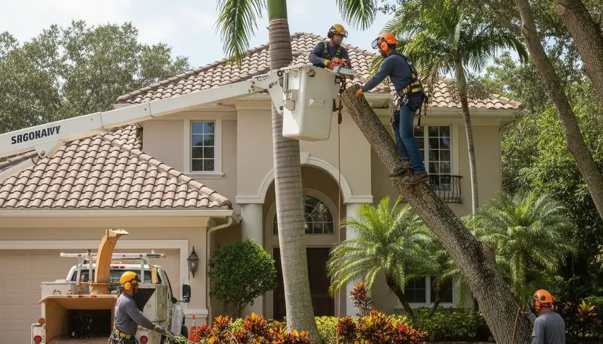 Tree removal crew serving Fort Lauderdale, FL on a tree-service job site